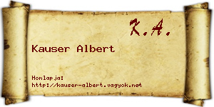 Kauser Albert névjegykártya