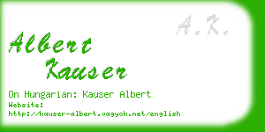 albert kauser business card